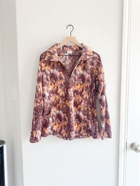 Columbia Abstract Print GLACIAL IV 1/2 ZIP Zip Microfleece Pullover L